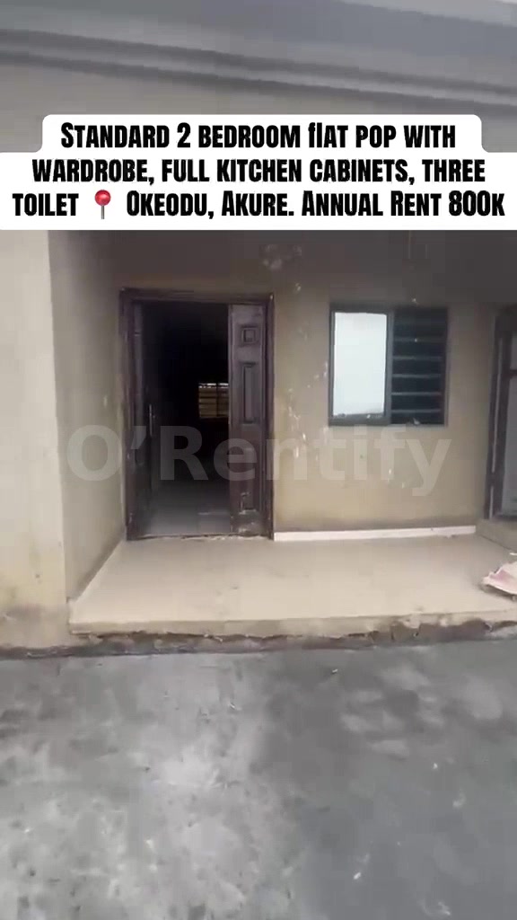 Just out  2bedroom flat with POP althrough available at oke odu  road... Facilities; ,3toilets ,kitchen cabinet  POP alt photo 6