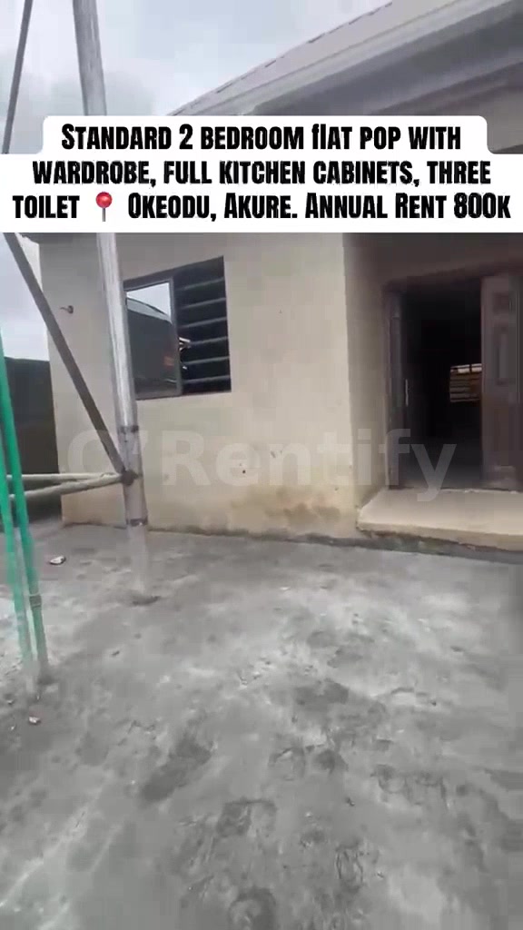 Just out  2bedroom flat with POP althrough available at oke odu  road... Facilities; ,3toilets ,kitchen cabinet  POP alt photo 3