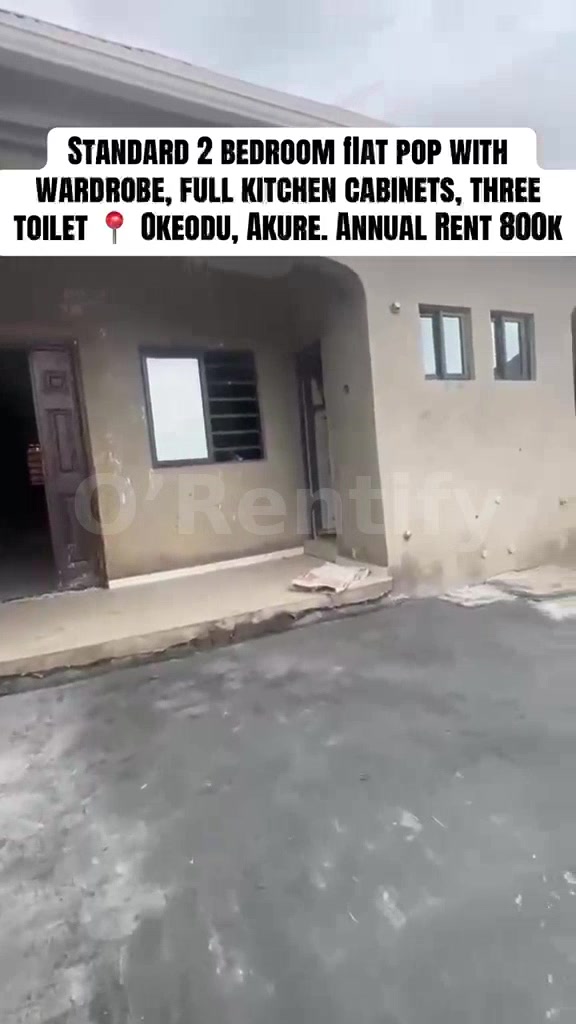 Just out  2bedroom flat with POP althrough available at oke odu  road... Facilities; ,3toilets ,kitchen cabinet  POP alt photo 4