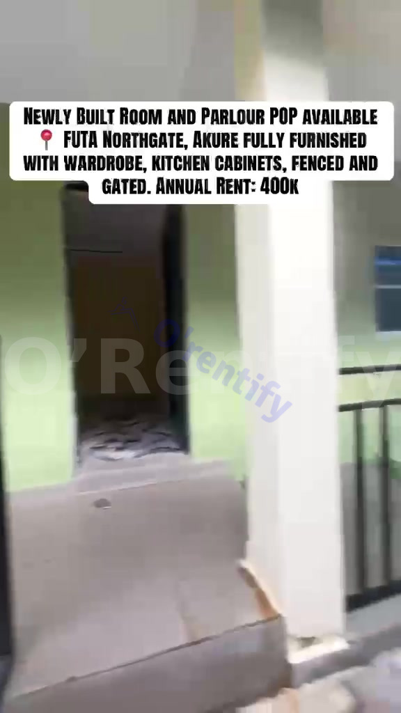 Newly Built Room and Parlour POP available 📍 FUTA Northgat480k Facilities water running fence and gate floor compound t photo 2