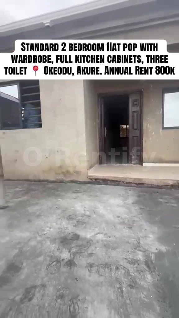 Just out  2bedroom flat with POP althrough available at oke odu  road... Facilities; ,3toilets ,kitchen cabinet  POP alt photo 2