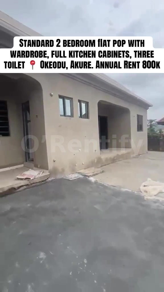 Just out  2bedroom flat with POP althrough available at oke odu  road... Facilities; ,3toilets ,kitchen cabinet  POP alt photo 5