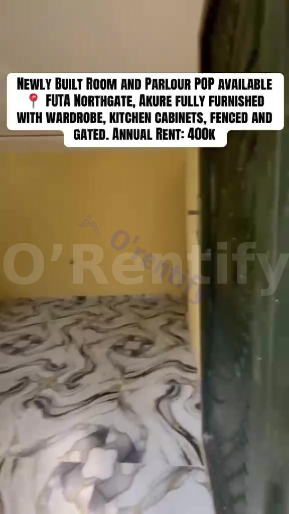 Newly Built Room and Parlour POP available 📍 FUTA Northgat480k Facilities water running fence and gate floor compound t photo 3