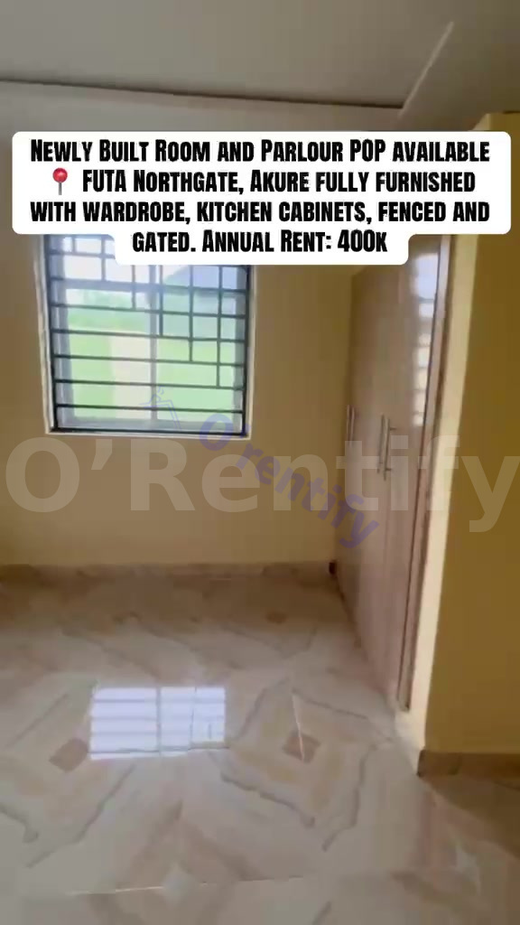Newly Built Room and Parlour POP available 📍 FUTA Northgat480k Facilities water running fence and gate floor compound t photo 6